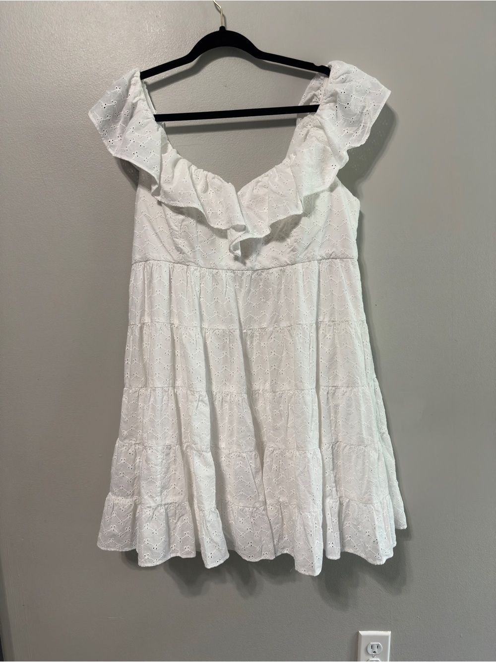Lilly Pulitzer Emie Ditzy Vine Eyetlet Dress Size 16 White Resortwear Ruffle